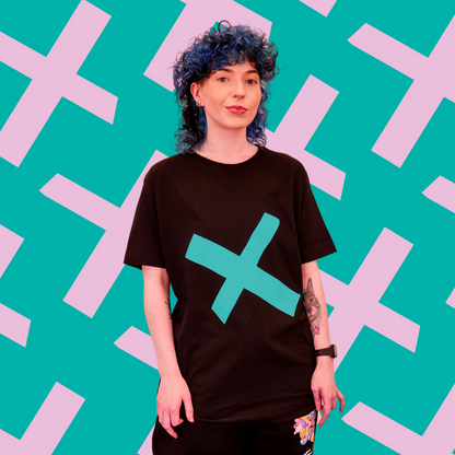 Oversized Cross T-Shirt Turquoise