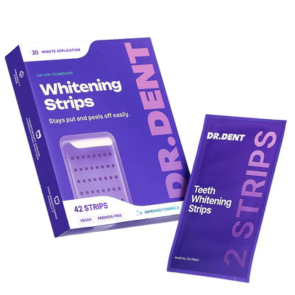 Purple Teeth Whitening Strips - 7/21 Whitening Sessions - Safe for Enamel - Non Sensitive Teeth Whitening - Peroxide-Free