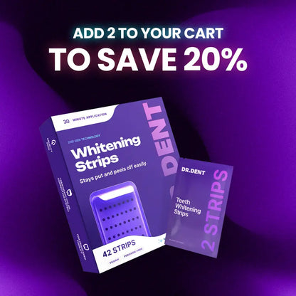 Purple Teeth Whitening Strips - 7/21 Whitening Sessions - Safe for Enamel - Non Sensitive Teeth Whitening - Peroxide-Free