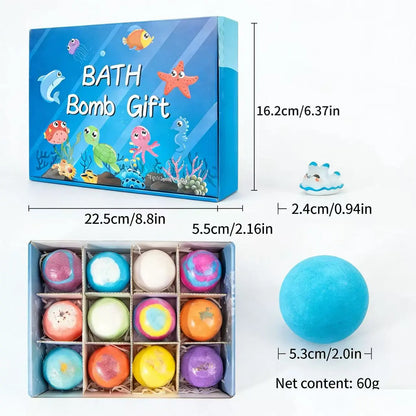 Bombes de bain pour enfants avec surprises printanières, ensemble cadeau de 12 bombes de bain pour enfants, garnitures de panier de Pâques pour garçons et filles, bain moussant avec jouets à l'intérieur pour réparer la peau
