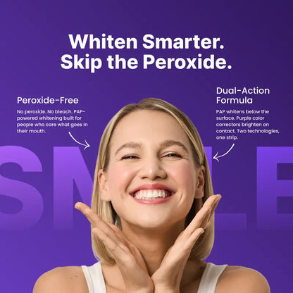Purple Teeth Whitening Strips - 7/21 Whitening Sessions - Safe for Enamel - Non Sensitive Teeth Whitening - Peroxide-Free