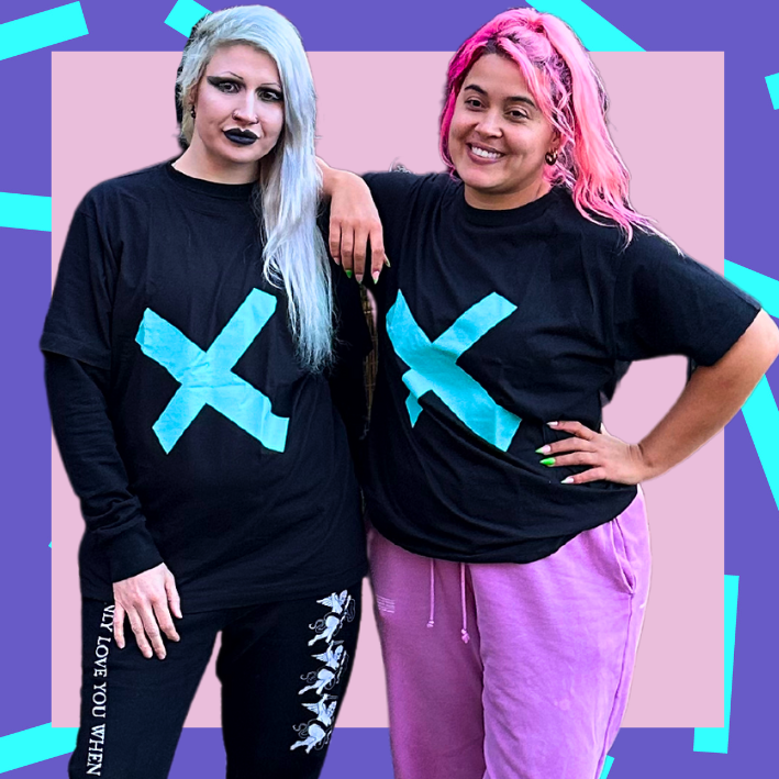 Oversized Cross T-Shirt Turquoise