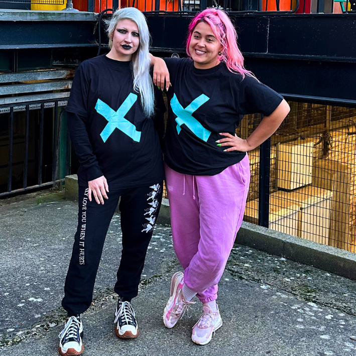 Oversized Cross T-Shirt Turquoise